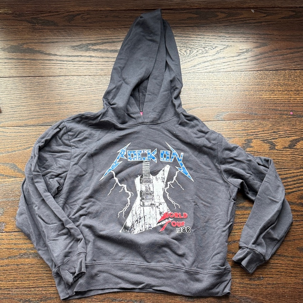 me.n.u. Rock On Graphic Hoodie - Black and Blue